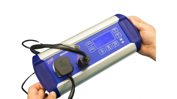 Plugged in PAT testing unit