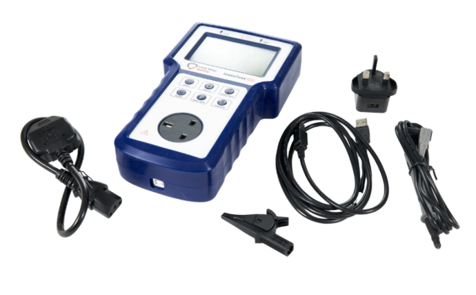 IT100 with assorted cables that are included with the product