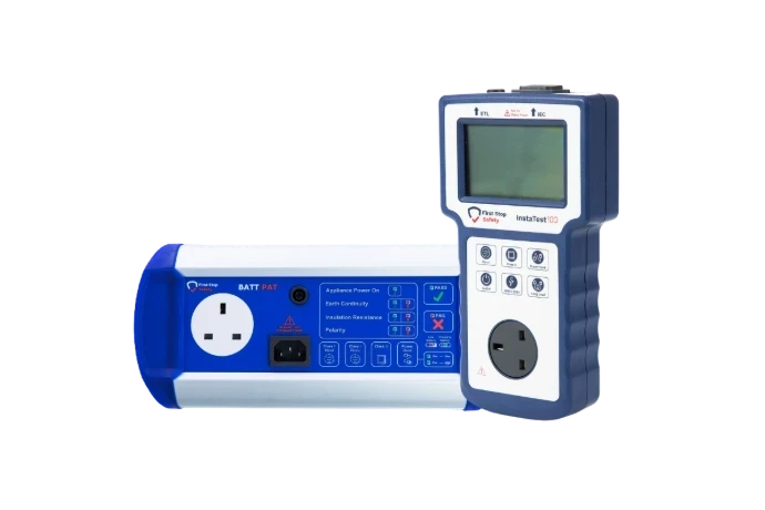 Instatest 100 and BattPAT PAT testing machines next to each other