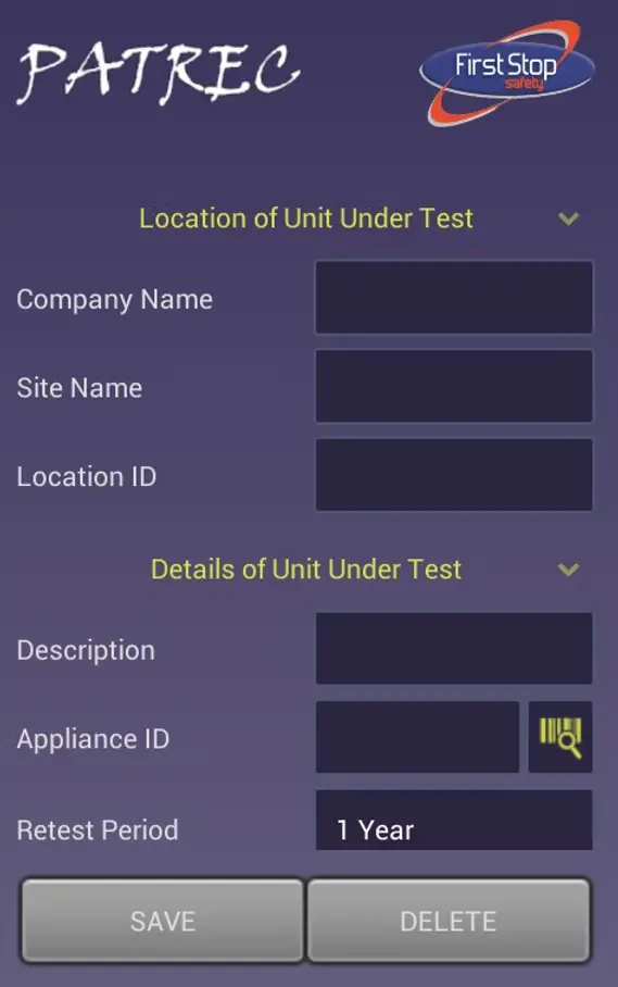 Screenshot of PATREC Android App two