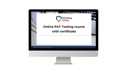 Thumbnail image for PAT testing training shown on a computer mock-up