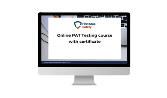 Thumbnail image for PAT testing training shown on a computer mock-up