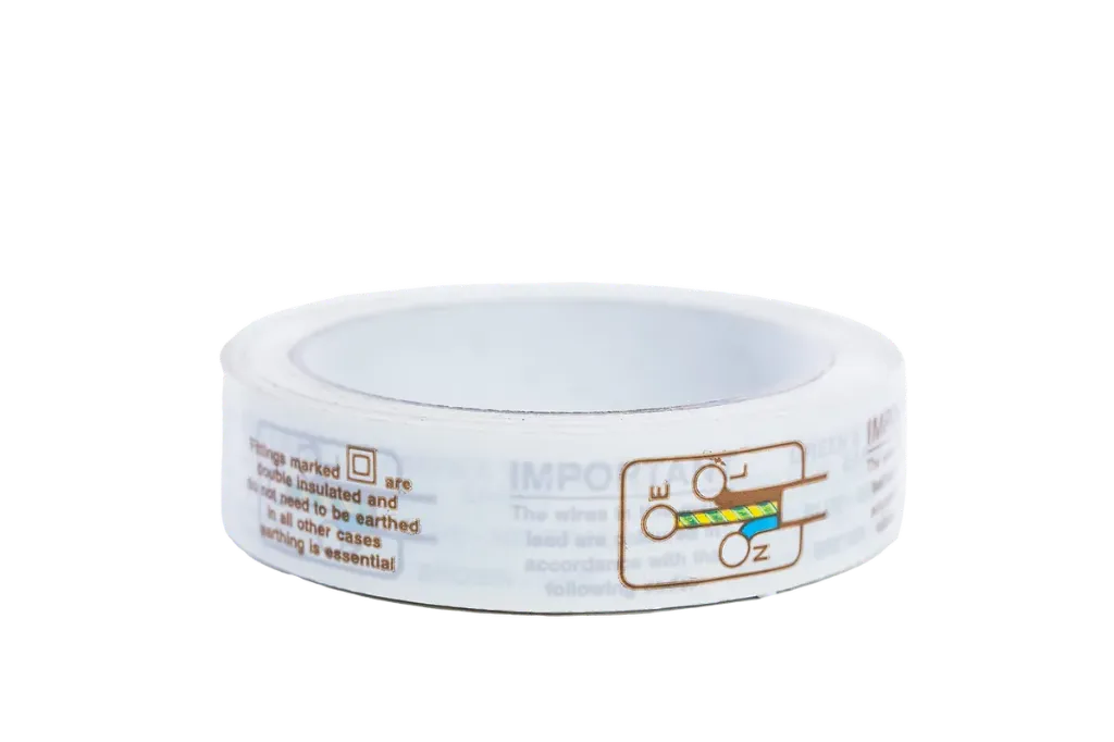Plug Wiring Printed Instruction Tape